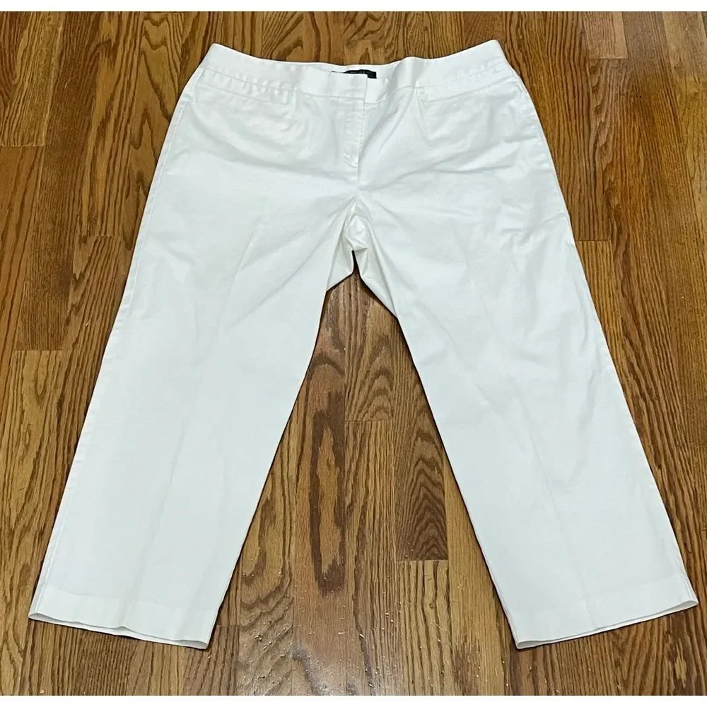Lafayette 148 New York White Cropped Pants | 12